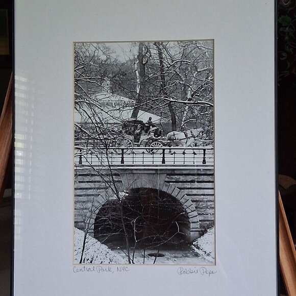 🖤 Signed & Framed Robbie Pope Photograph Black & White Central Park Winter - Picture 4 of 8